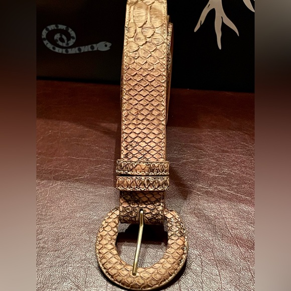 EXOTIC SUEDE PYTHON SKIN BELT - Picture 6 of 6